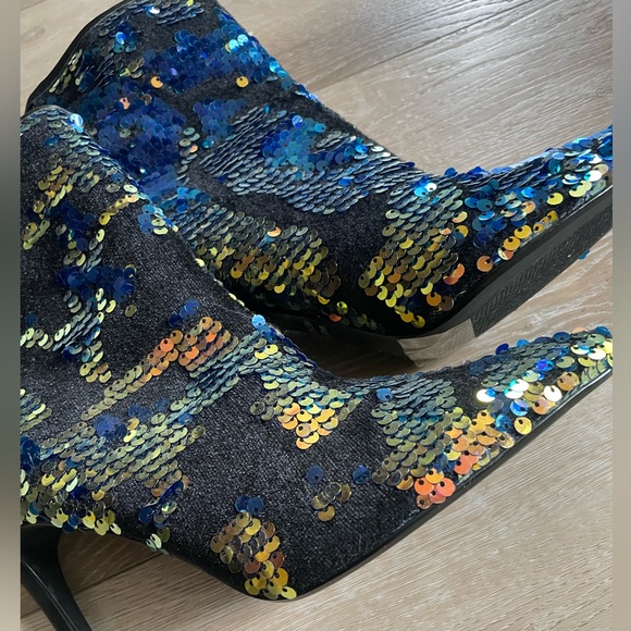 FOREVER 21 Sequin Embellished Ankle Boots - Multicolor - Picture 2 of 5